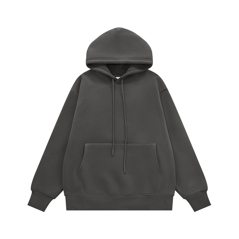 Jie Zhan Strictly Selected | 350G Velvet Pure Color Hooded Sweatshirt 25 Loose Trendy Brand Men'S Pullover Top - Image 1